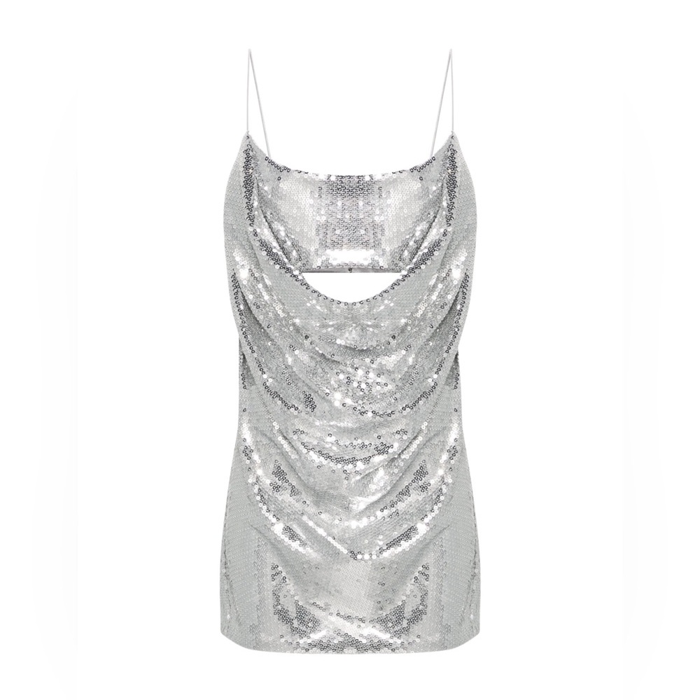 Alex Perry Sequin Drape Mini Dress